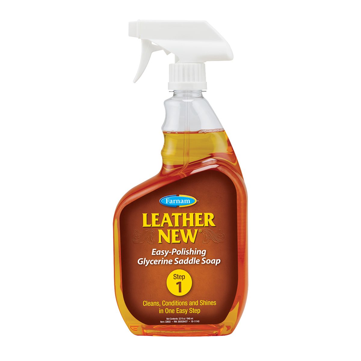 32oz spray bottle of Farnam Leather New saddle soap