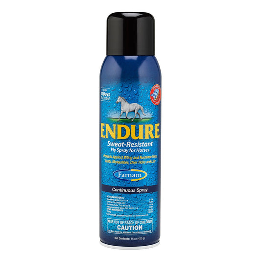 Blue aerosol can of Endure fly spray