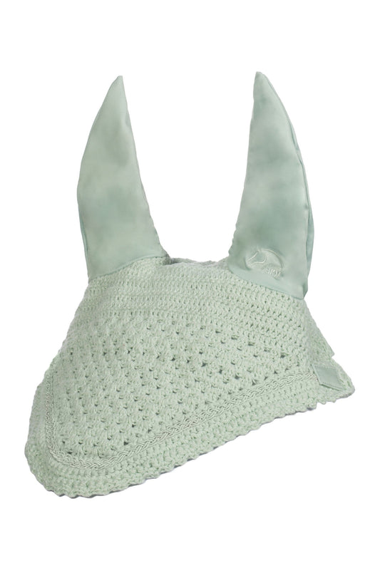 Light green fly bonnet for a horse