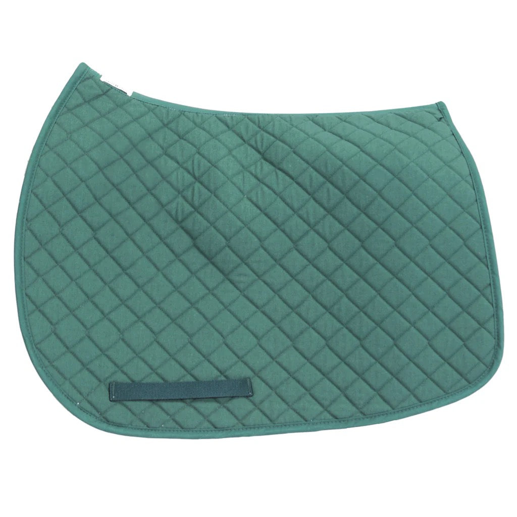Photo of hunter green quilted English riding saddle pad