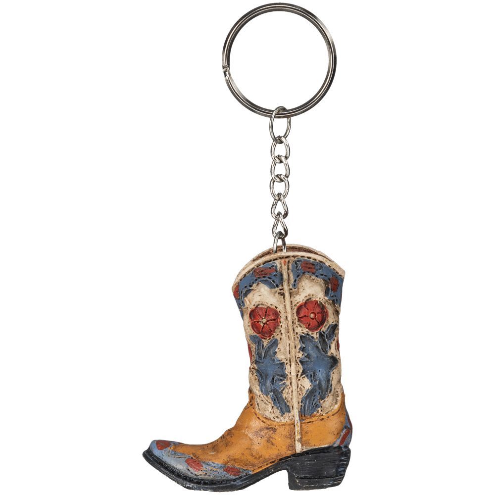 key chain with a brown cowboy boot