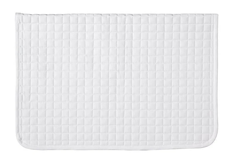 White quilted saddle pad on a white background