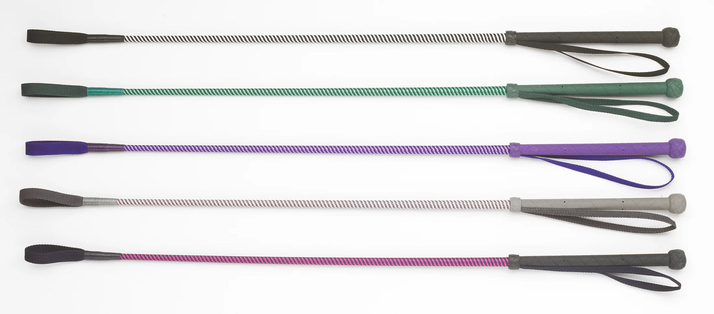 5 different colored riding crops
