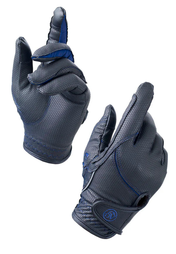 Pair of Black riding gloves on a white background