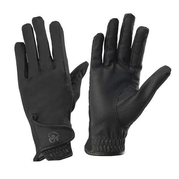 A pair of black equestrian english show gloves