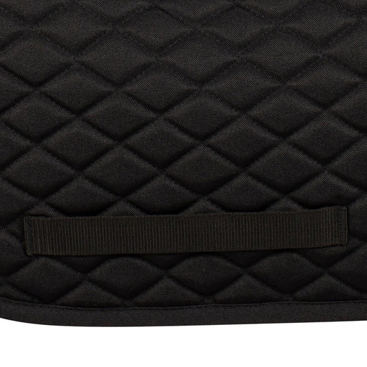 Photo of black quilted English riding saddle pad