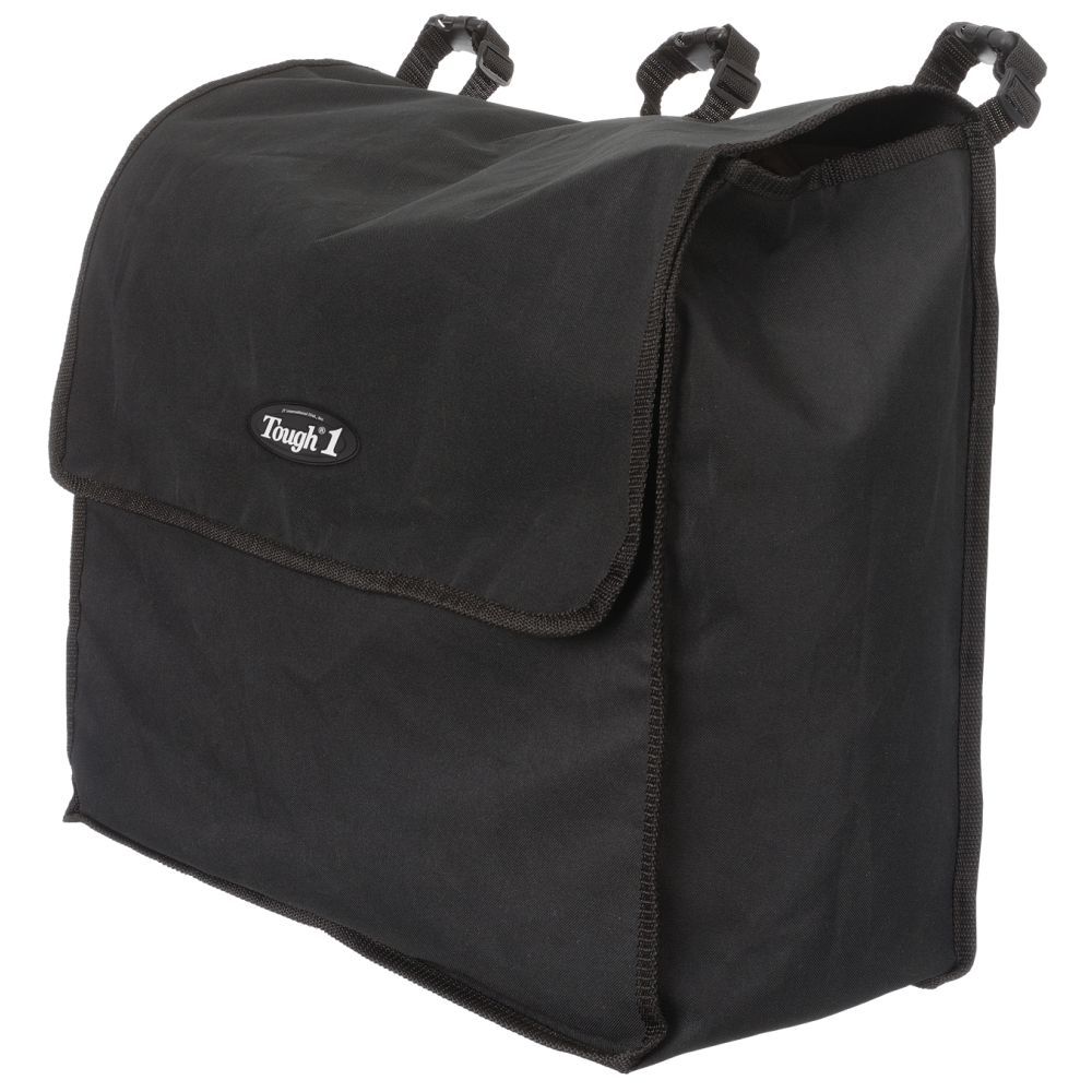 Black storage bag for horse blanket