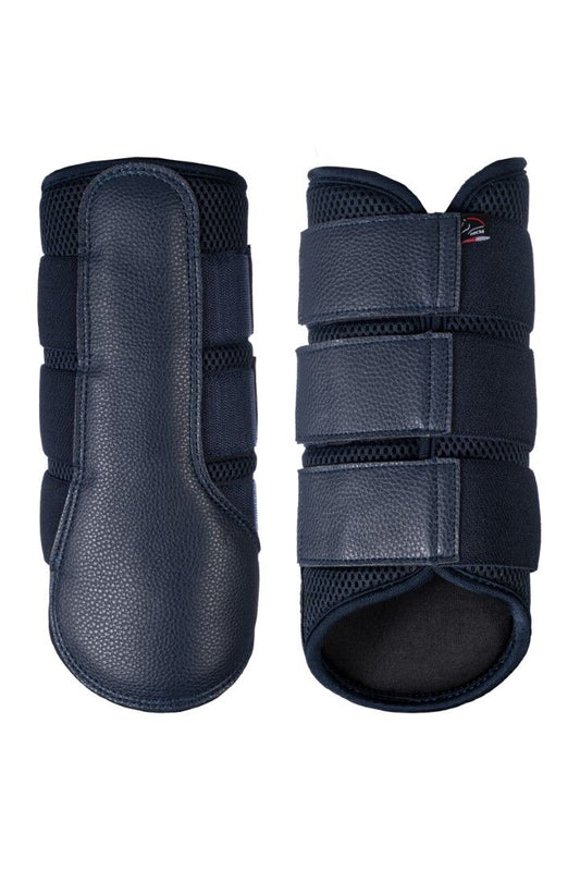 Navy pair of horse protection boots for front legs