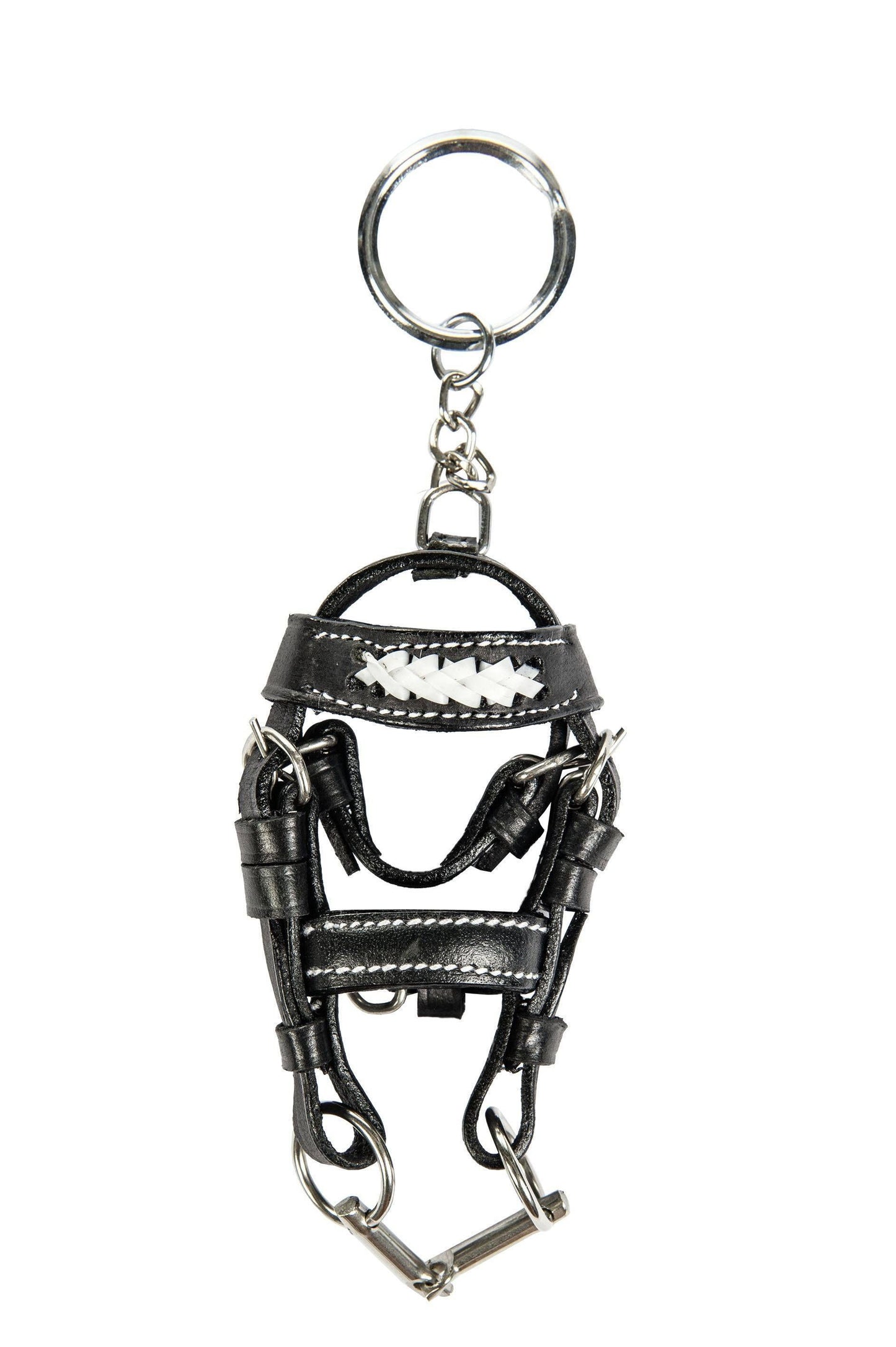 Mini leather bridle (with bit) key chain