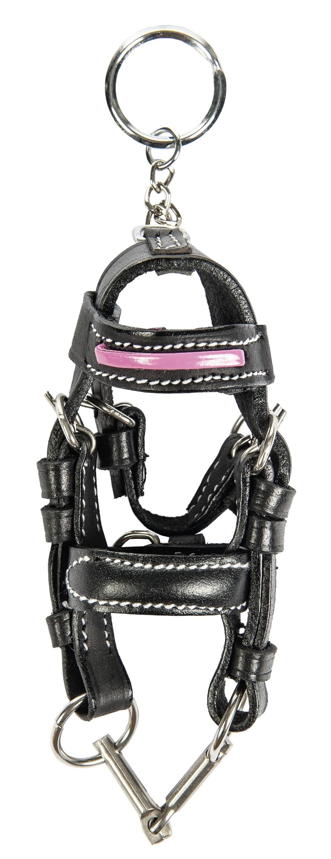 Mini leather bridle (with bit) key chain