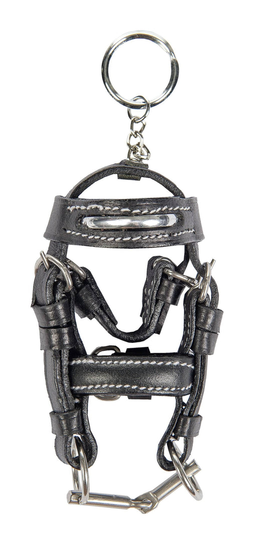 Mini leather bridle (with bit) key chain
