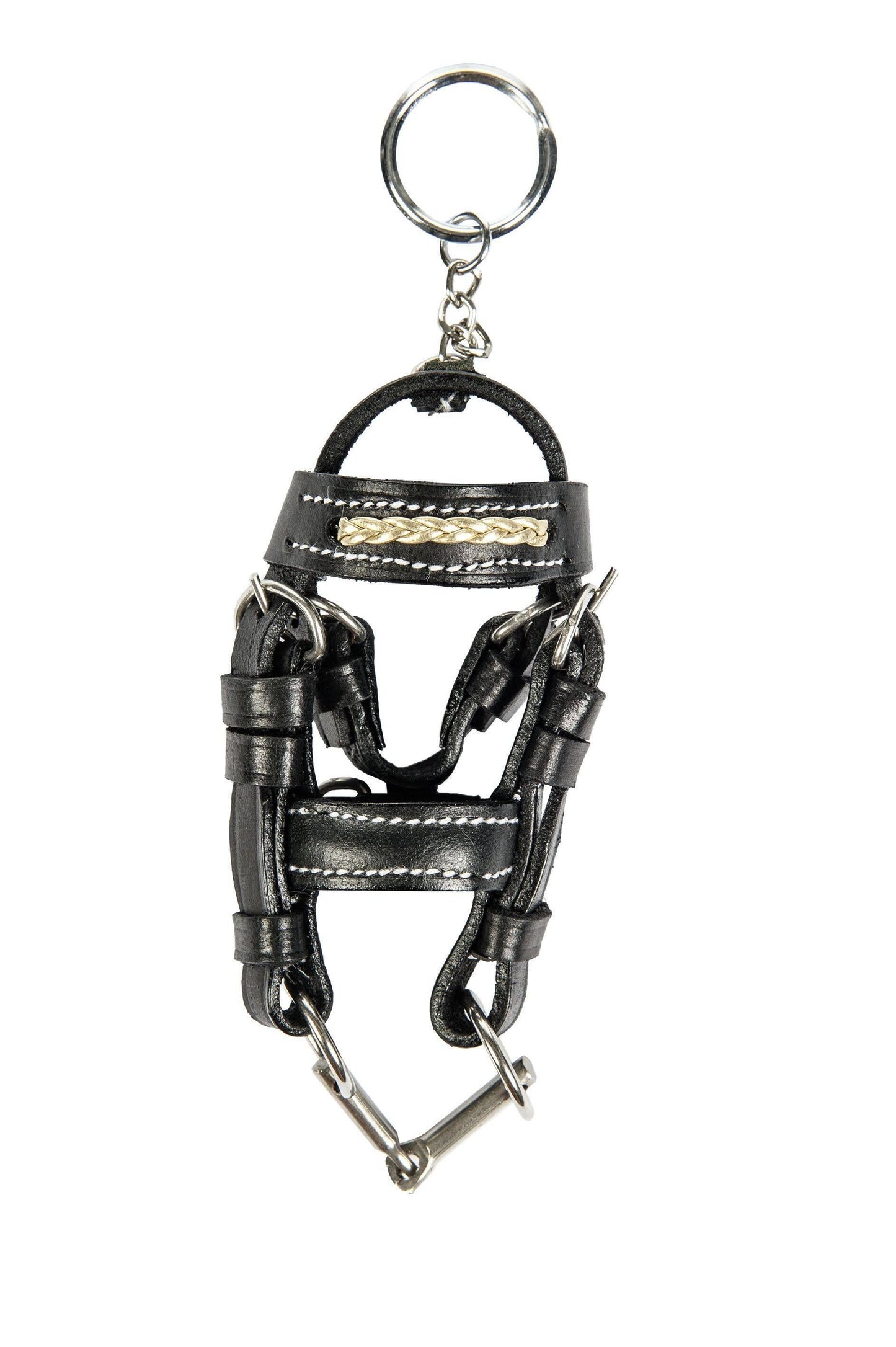 Mini leather bridle (with bit) key chain