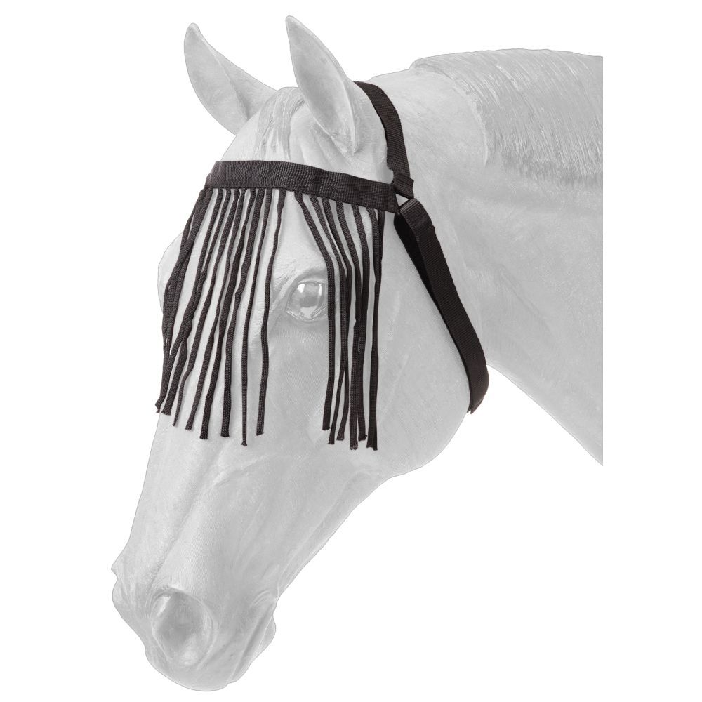 Black fly veil with fringes from horses forehead