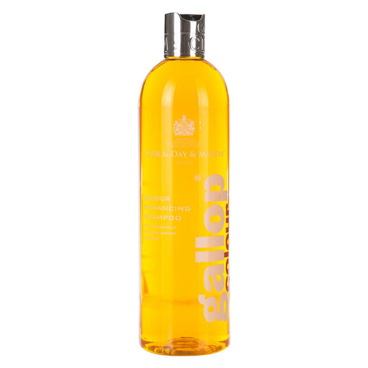 Yellow bottle of "gallop" equine shampoo