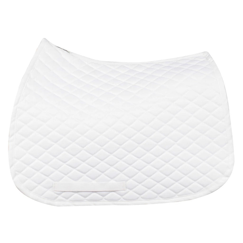 White english saddle pad with diamond shaped quilting