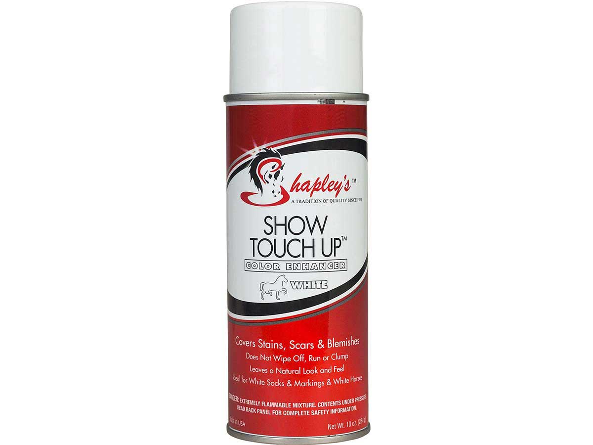Red can with white top of Shapley's Show Touch Up