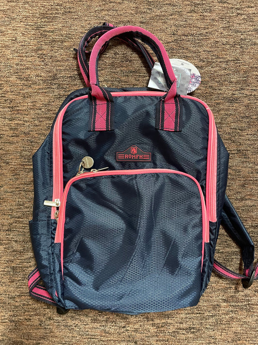 Navy and pink backpack