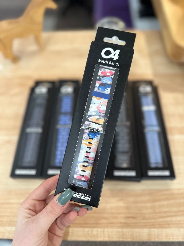 Brand C4 watch band for Apple Watch. Colorful band with pony print.