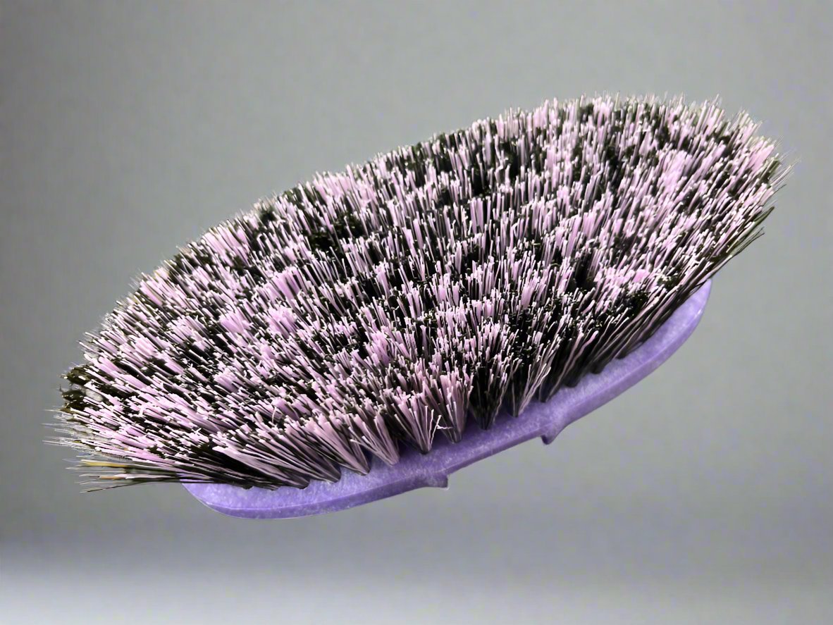 Multicolored purple brush for horses with fairly long bristeles