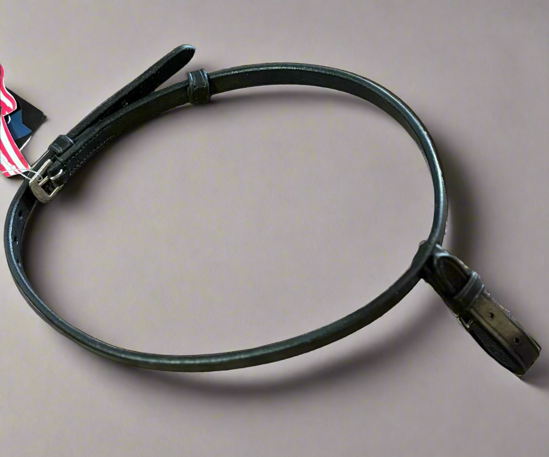 Black leather bridle flash piece