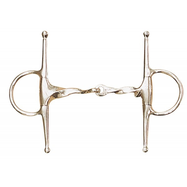 Stainless steel equestrian bit. Full Cheek slow twist eggbutt