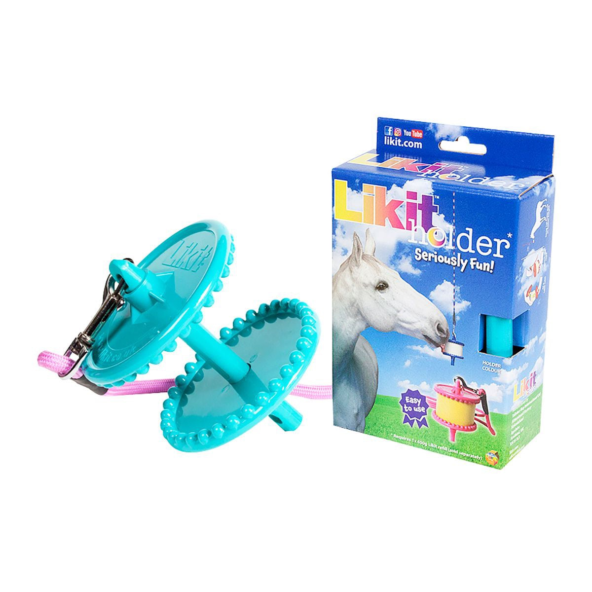 Likit brand horse toy/treat dispenser - turquoise