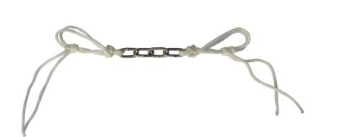 Equestrian curb chain with white rope