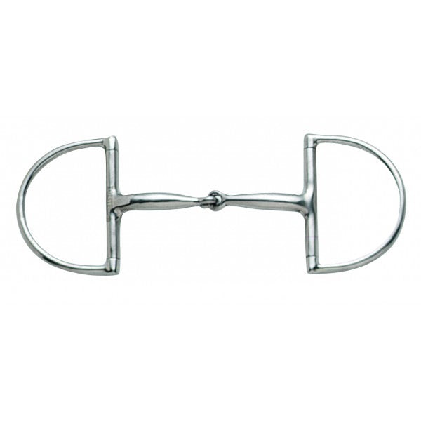 silver dee ring, single jointed equestrian bit