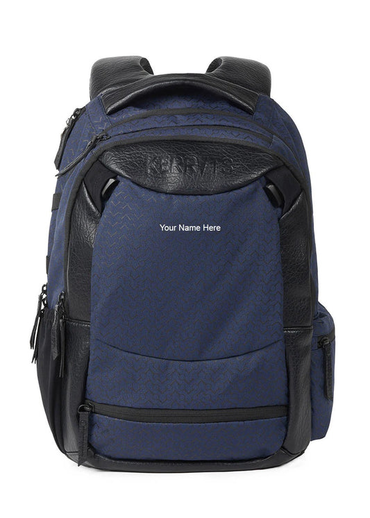 Kerrits logo'd equestrian back pack. Navy with black accents.