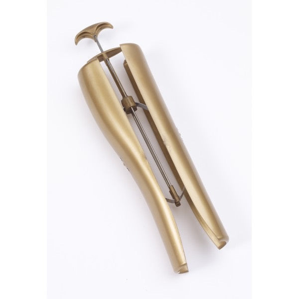 Gold boot tree with spring loaded handle