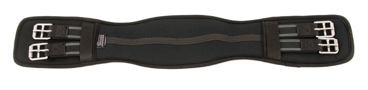 black dressage girth with two buckles at each end