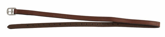 dark leather stirrup leather with silver buckle