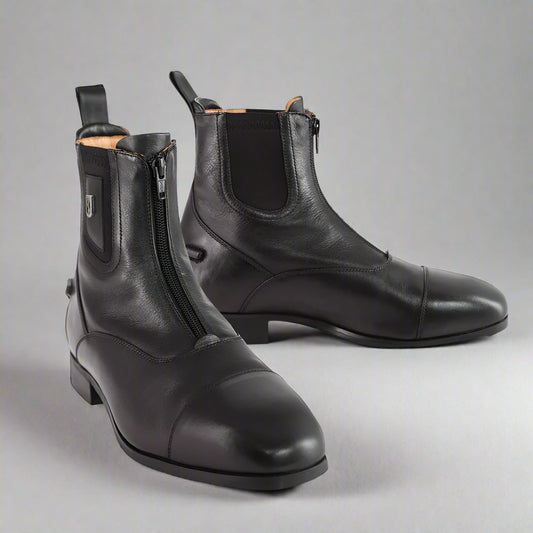Pair of black front zip paddock boots