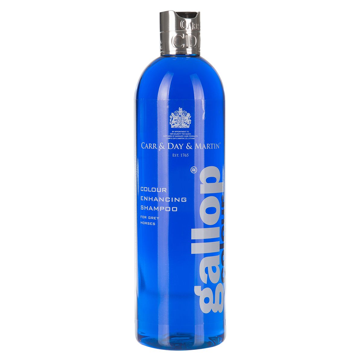 Blue bottle of "gallop" equine shampoo
