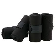 black set of four equestrian standing wraps