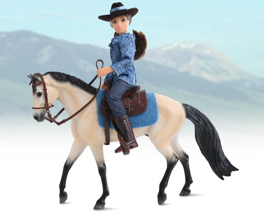 model horse and girl rider - western