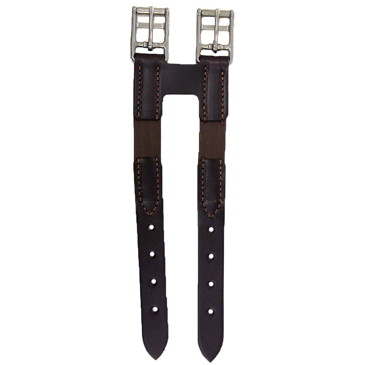 Brown leather girth extender with elastic