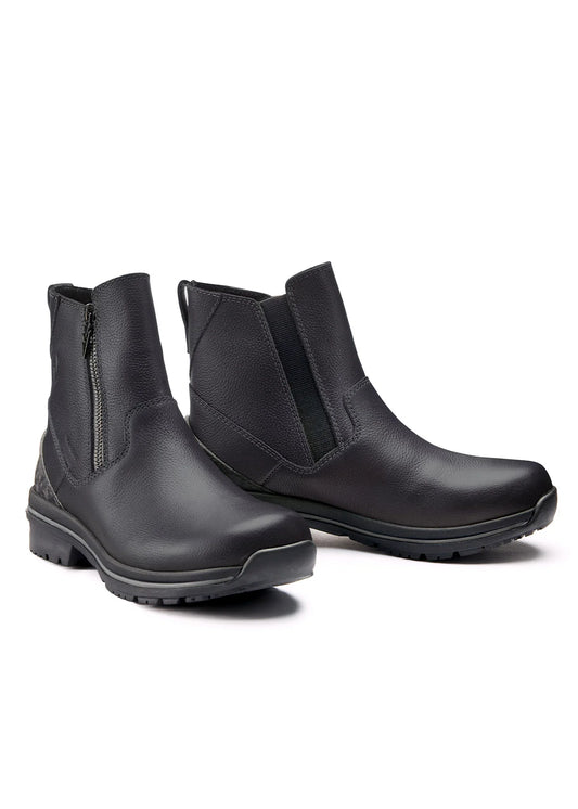 Pair of black leather barn boots