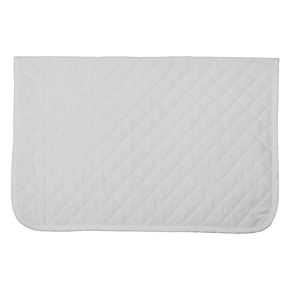 White quilted saddle pad on a white background