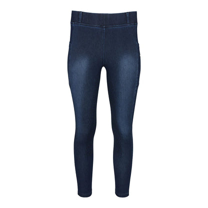 Dark blue leggings on a white background