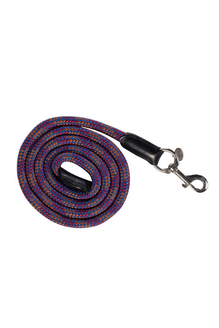 multi colored lead rope with snap hook