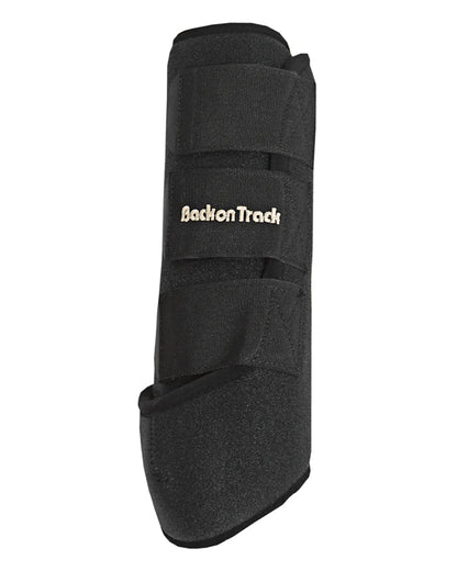 Black hind soft exercise boot with velcro with Back on Track branding