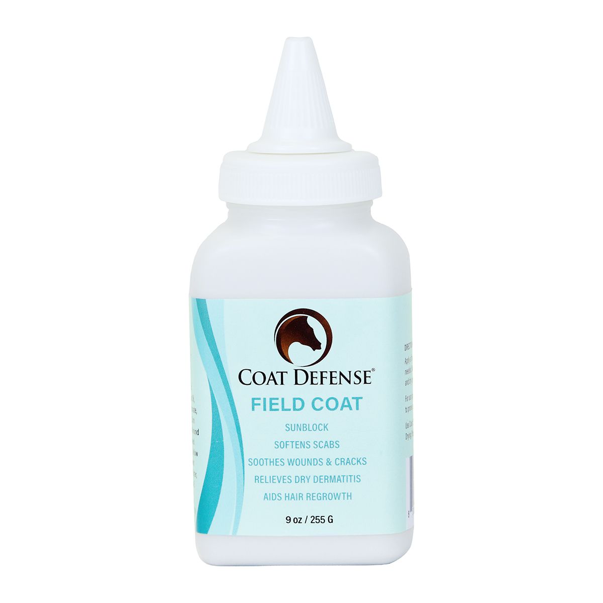 A white 9oz bottle of Coat Defense Field Coat on a white background.