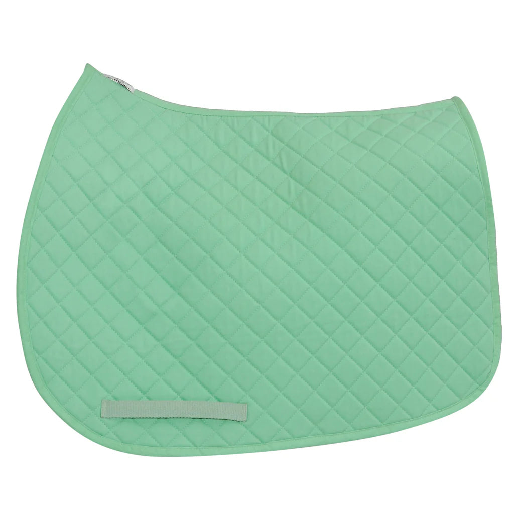 Lt Green english saddle pad with diamond shaped quilting