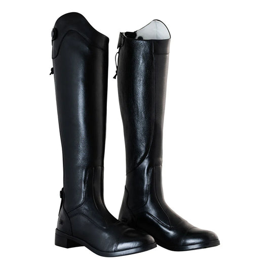 Black tall equestrian riding boots