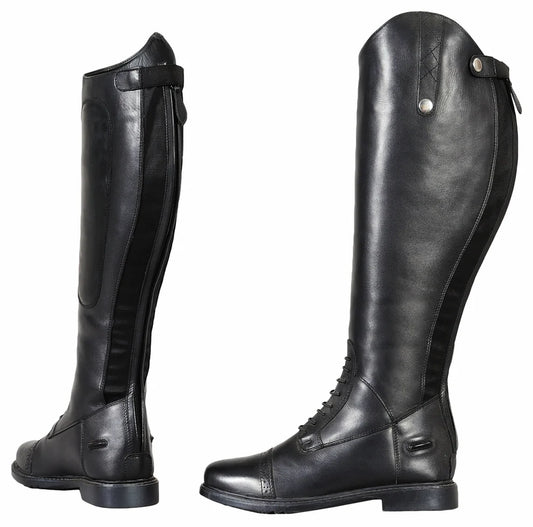 Tall black equestrian riding boots