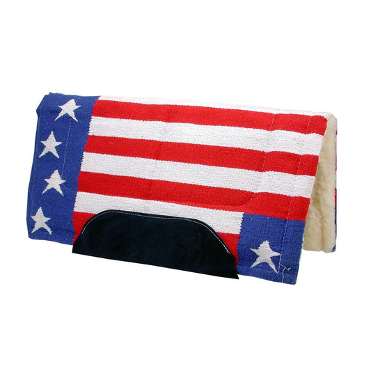 Western saddle pad with an american flag print