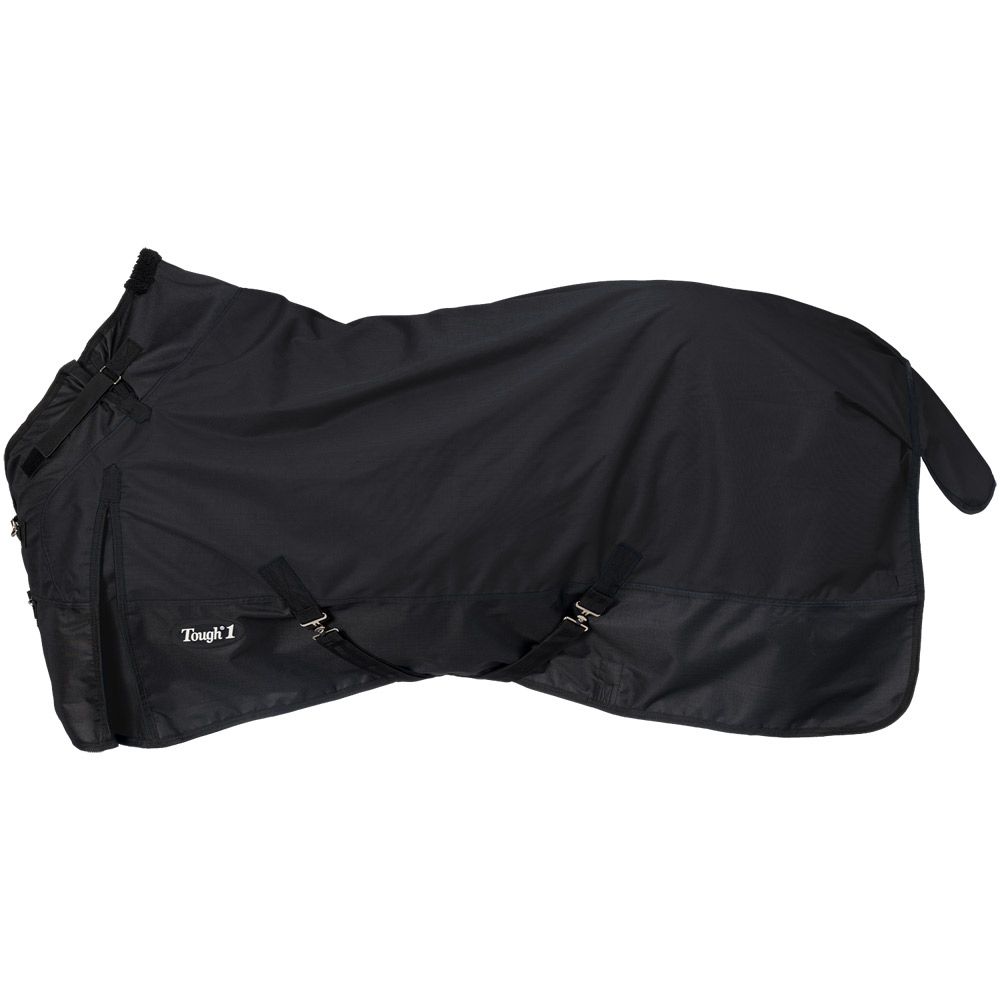Black horse blanket with brand logo on a white background