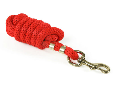Red lead rope with brass clip
