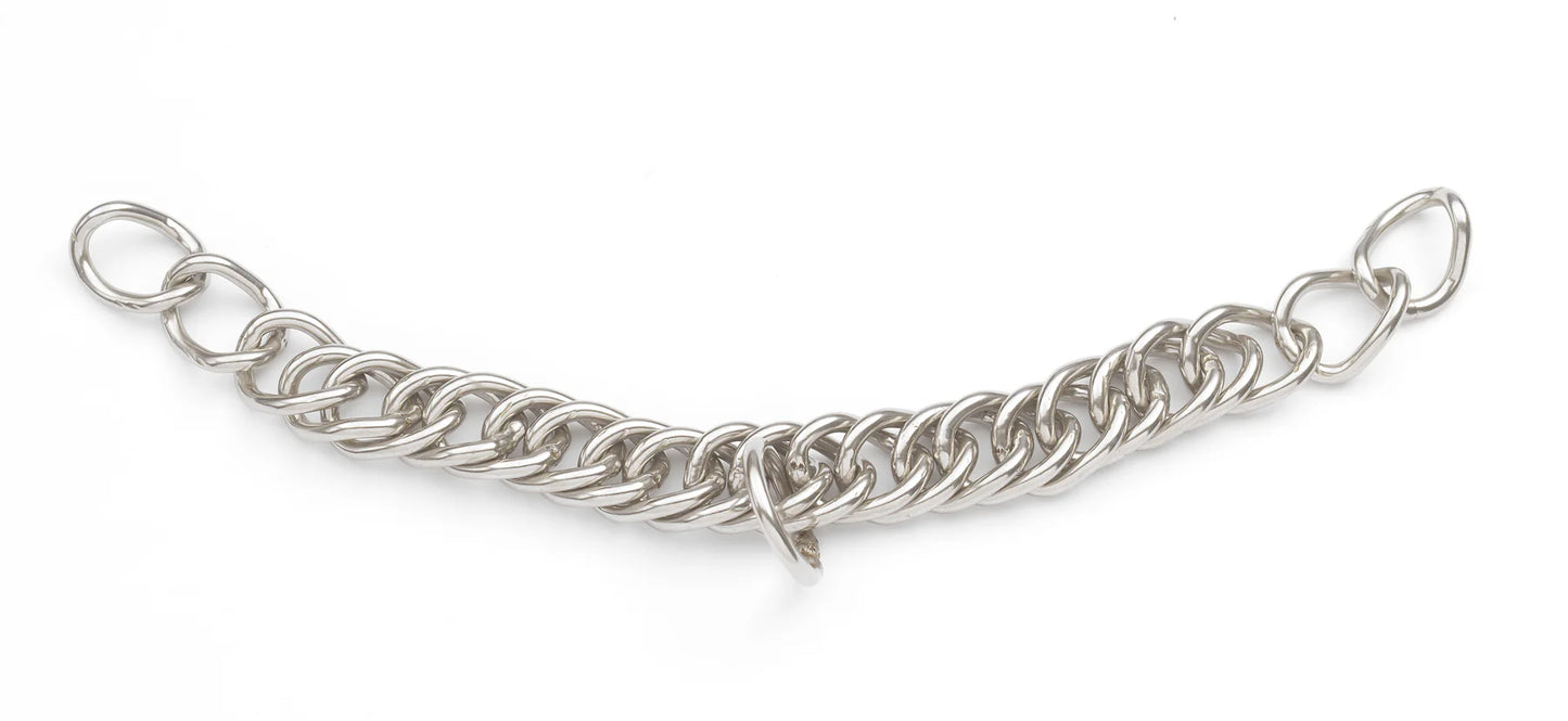 silver linked curb chain for horses